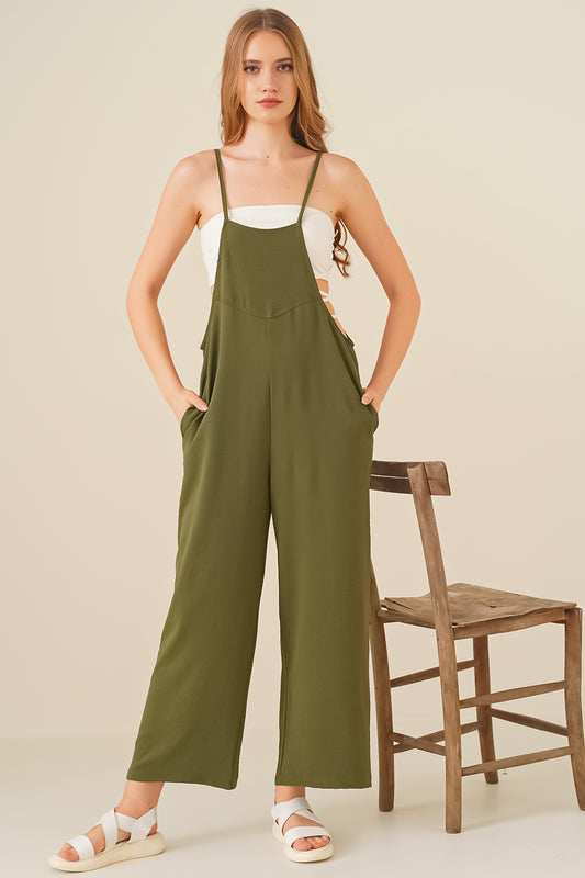 Bigdart Strappy Gardener Overalls - Khaki Women