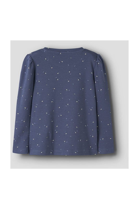 Name it Nmfnelia Ls Slim Top Pb Blue Indigo Women