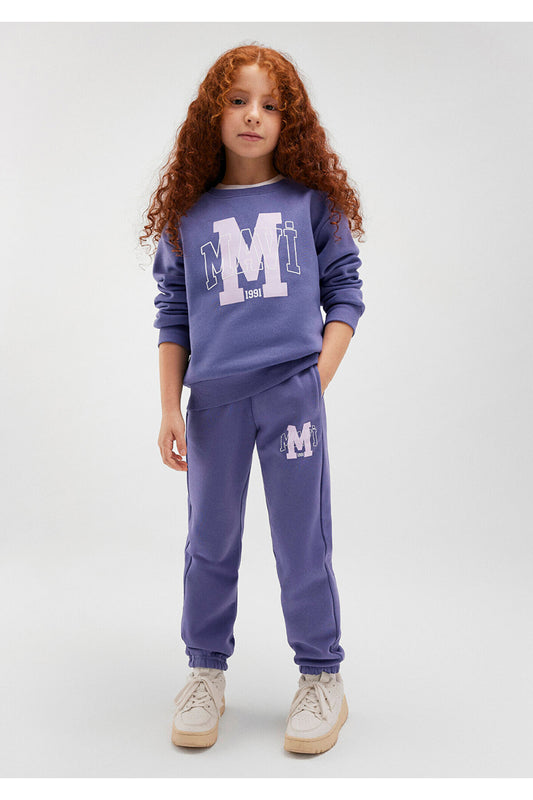 Mavi M Logo Printed Purple Sweatpants Women
