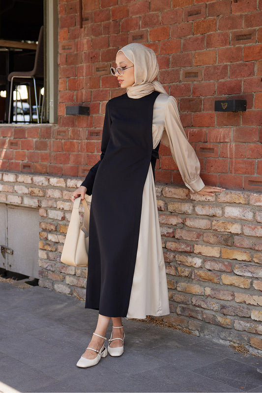 Touché Privé Contrast Color Dress Black Women
