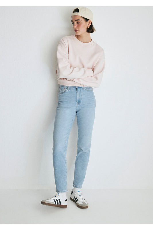 Mavi Star Gold Shape Shaded Light Jean Trousers Blue Women