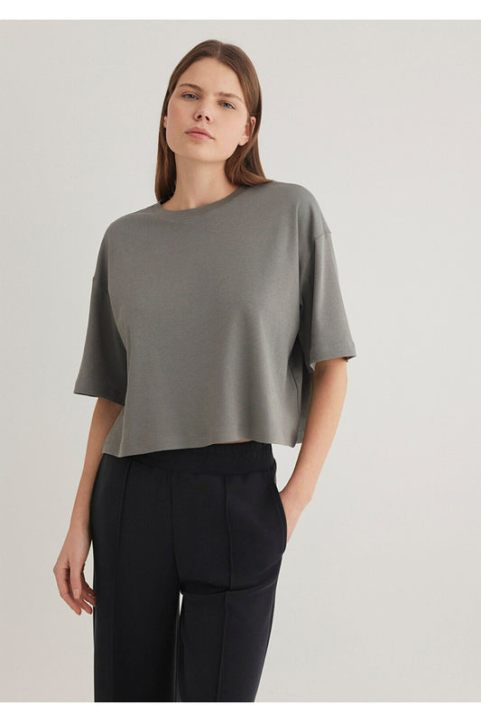 Mavi Sporty Lux Gray T-Shirt Loose Fit - Loose Relaxed Cut Grey Women