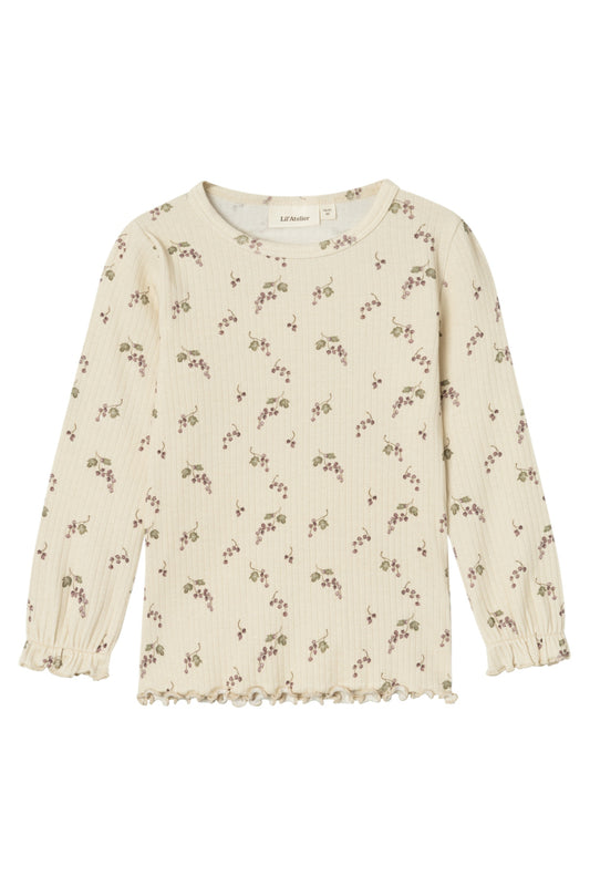 Lil' Atelier Mini Girl's Beige Slim Fit Long Sleeve Top Birch Women