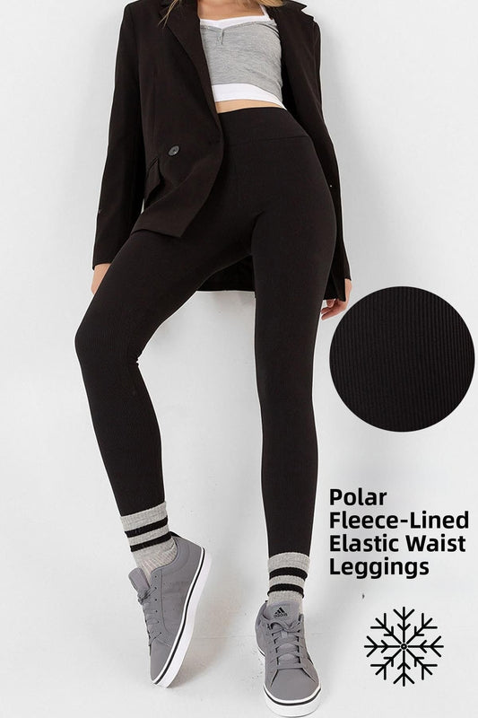 Domoda Black Fleece Inside, Elastic, Raised, Ribbed, Combining Interlock Winter Knitted Tights Women