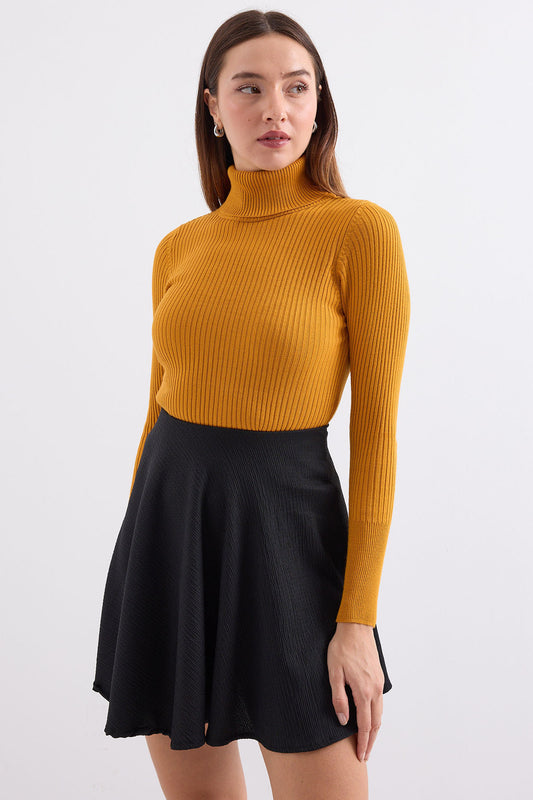 Bigdart Turtleneck Knitwear Sweater - Mustard Women
