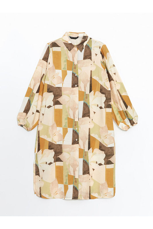 LC Waikiki Patterned Women's Shirt Tunic Off-white Printed Women