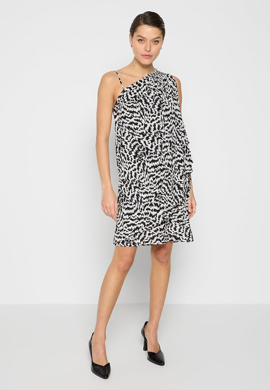 PRINTED ASYMMETRICAL DRESS Women