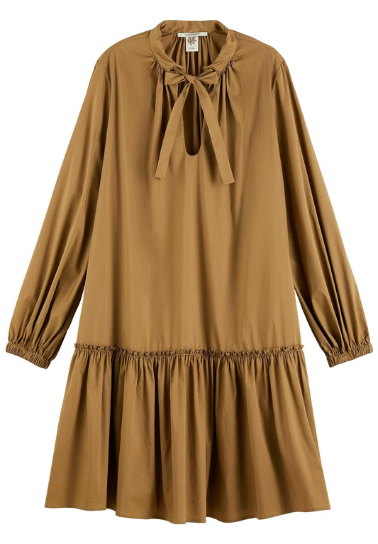 Scotch & Soda Tunic with voluminous sleeves in organic cotton mix Brown (SC321C06D-O11) Women