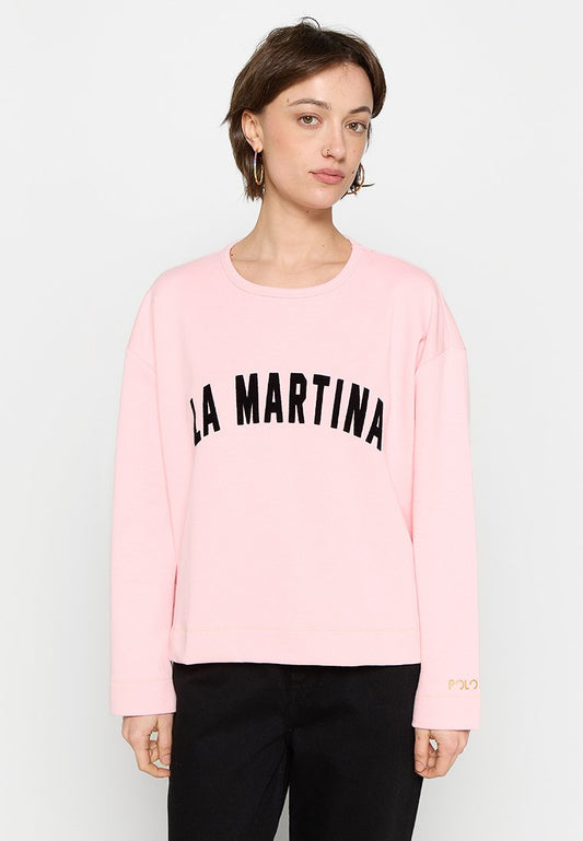 La Martina WOMAN CREW NECK FLEE Light Pink (ZZO2C7025-J00) Women