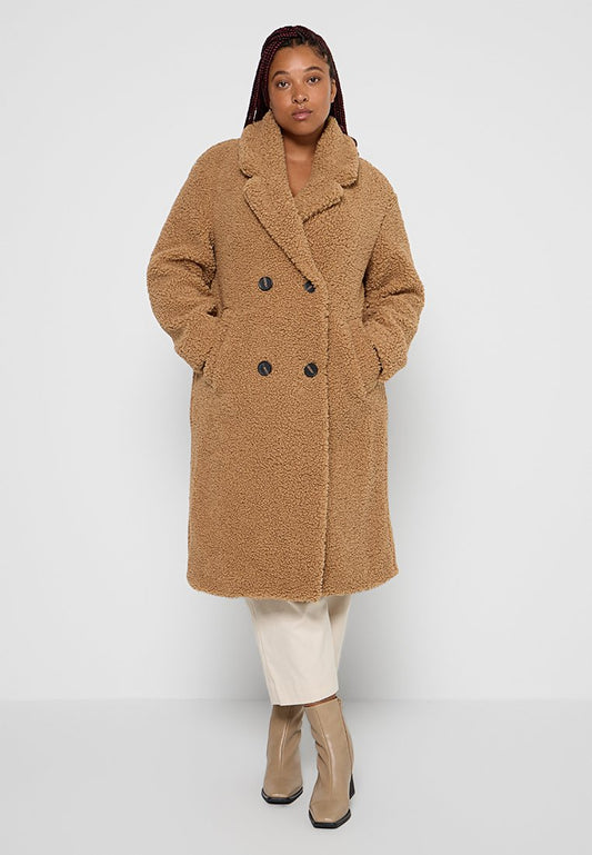 Next Longline Teddy Borg Coat Camel (NX321U08K-B11) Women