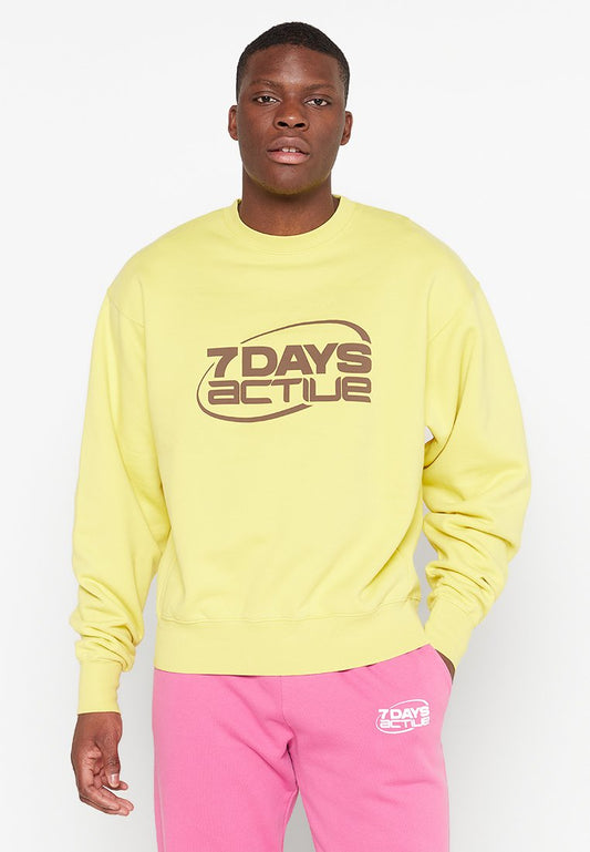 7 DAYS Active Oversized Monday Crew Neck Yellow (ZZO27ZG59-E00) Unisex