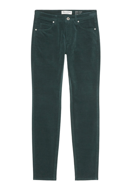 Marc O'Polo Trousers LULEA slim stretchigem Samt Dark Green (MA321A0RJ-M11) Women