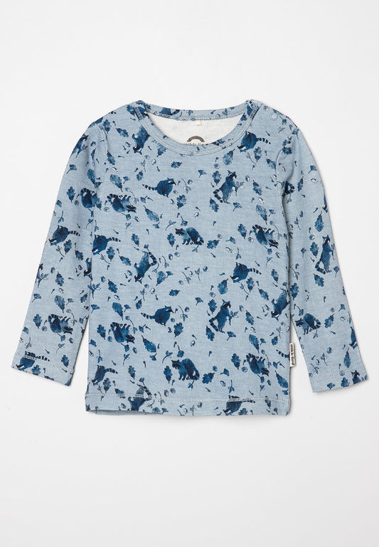 mikk-line Wool/Bamboo LS Top AOP grey (ZZO2N9J66-C00) Kids