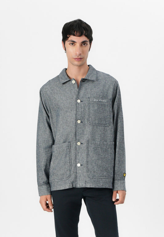 Lyle & Scott Flax Shacket Dark Blue (ZZO2JPS18-K00) Men