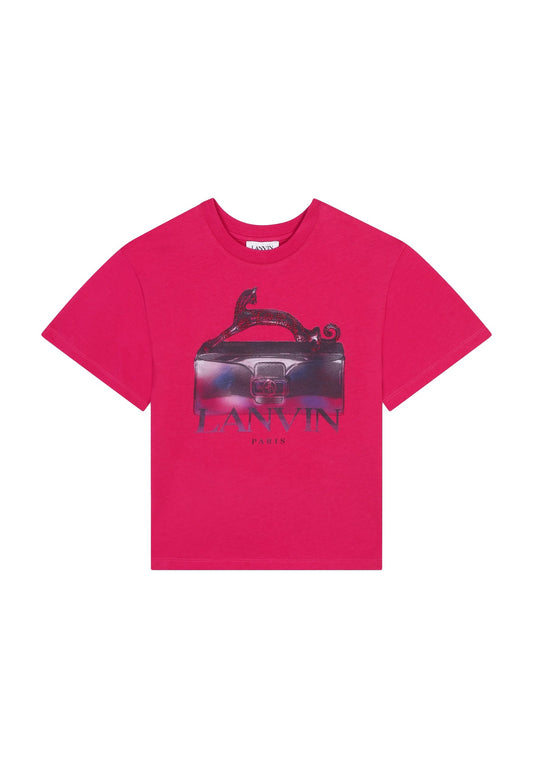 LANVIN T shirt avec imprimé et strass Pink (LV723G00C-G11) Kids