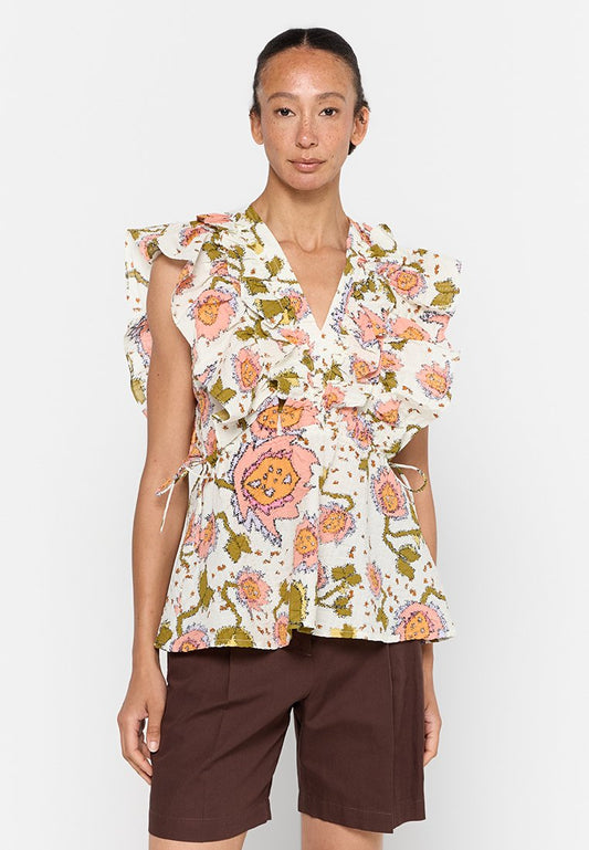 Floral printed V-neck top Women