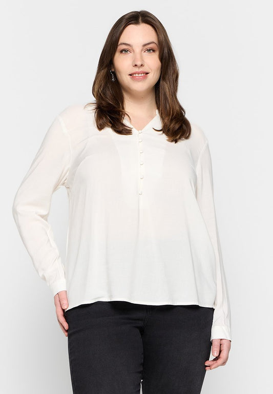 ONLY Carmakoma CAREMIRA L/S TOP WVN ZL Off-White (ZZO2TY709-A00) Women