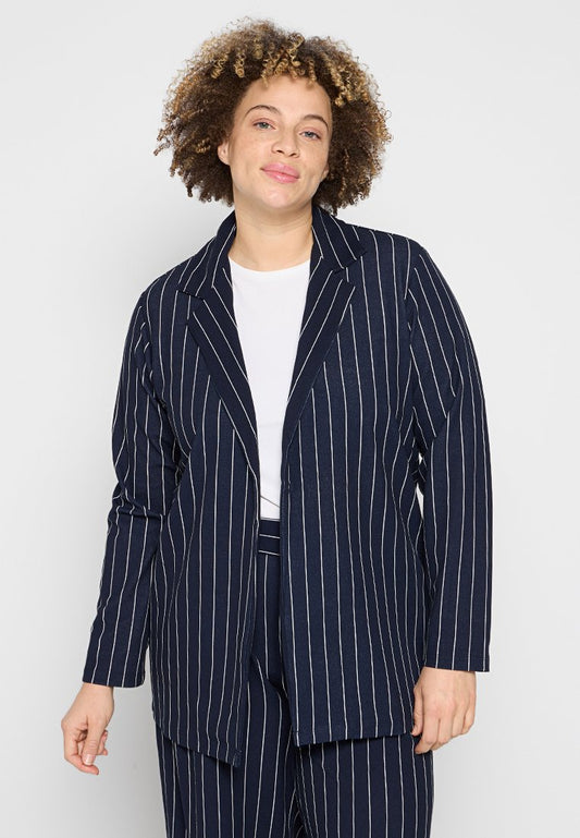 ONLY Carmakoma CARSIMI L/S AOP BLAZER JRS ZL Dark Blue (ZZO2TW305-T00) Women