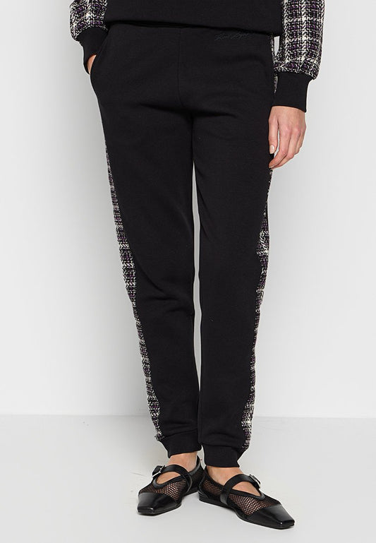 KARL LAGERFELD BOUCLE BAND SWEATPANTS Black (ZZO2Q1139-Q00) Women