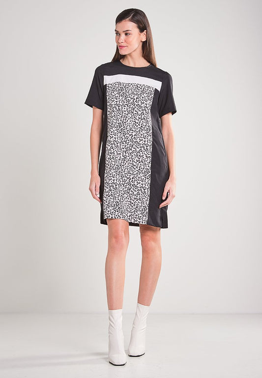 DKNY S/S COLORBLOCK DRESS Black (ZZO12WB46-A00) Women