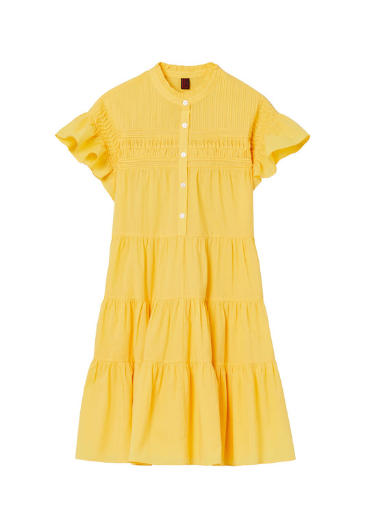 Stefanel Short tiered shirt dress Light Yellow (S5721C06R-E11) Women