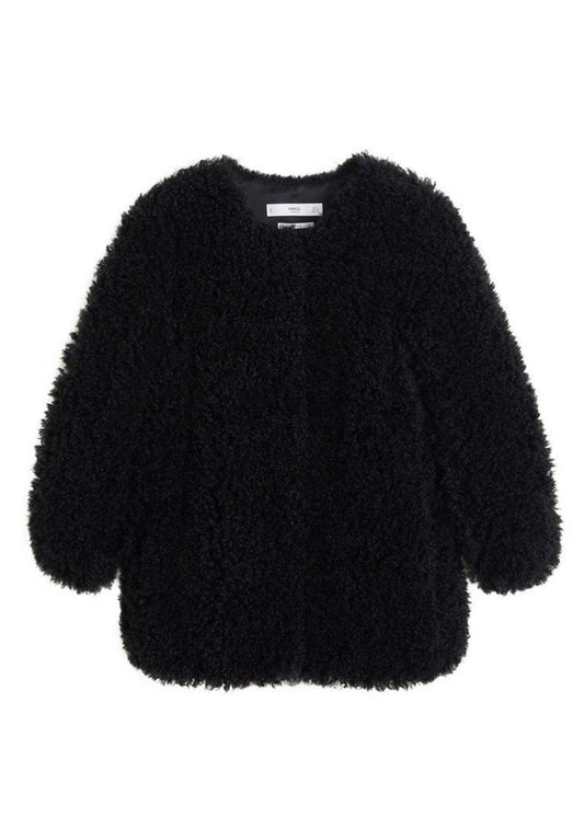 Mango Fur Coat in bouclé optik Black (M9121U0PW-Q11) Women