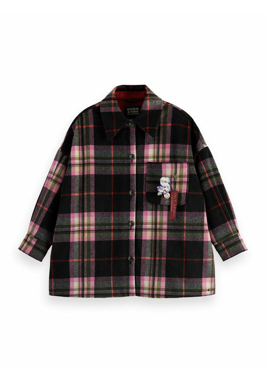 Scotch & Soda Padded checked wool blended overshirt Multi-Coloured (SC321U059-Q11) Women