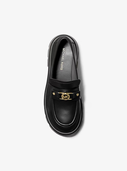 Michael Kors Mandy Black Leather Logo Loafer, Women