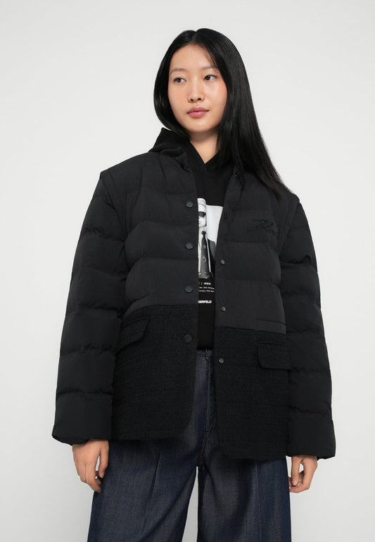 Karl Lagerfeld Boucle Mix Transformer Jacket Black (B1W15010999) Women