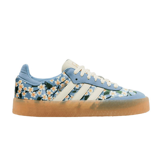adidas Sambae Liberty London Floral Embroidery Blue Cream White (JQ6046) Women
