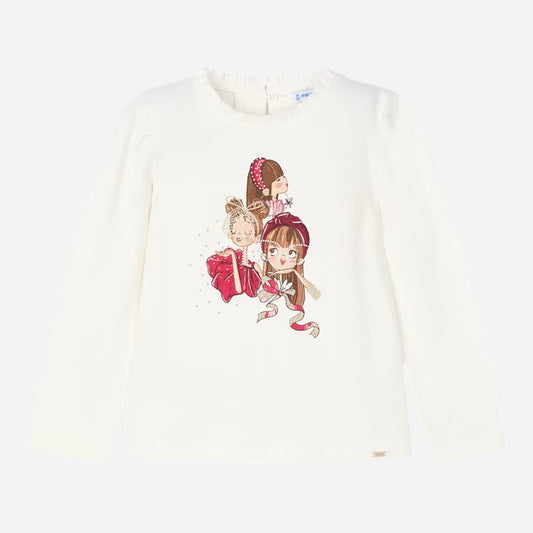 Mayoral Kids long-sleeved T-shirts (4.065-36_Cream)