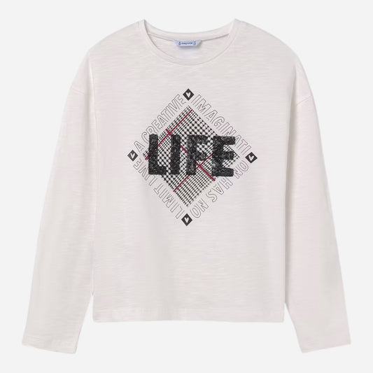 Mayoral long-sleeved T-shirts Cream (7.008-82) Kids
