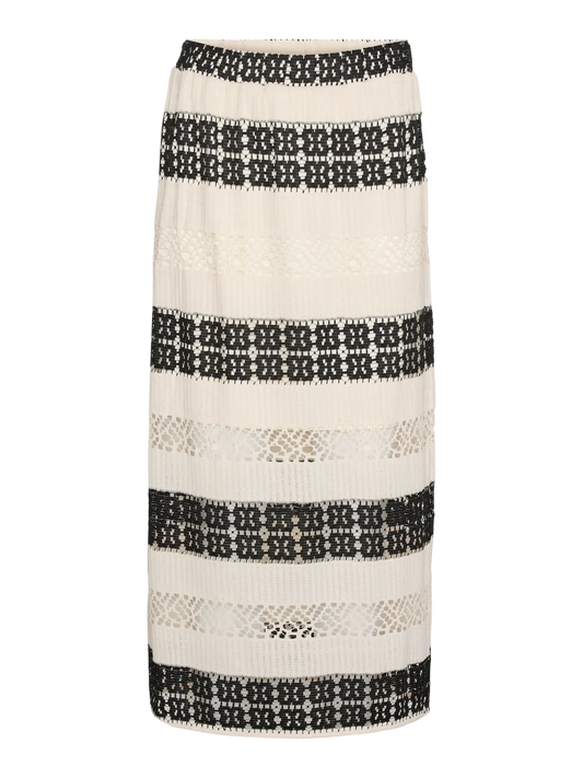 Velencia High Waist Crochet 7/8 Skirt Black (10321869) Women