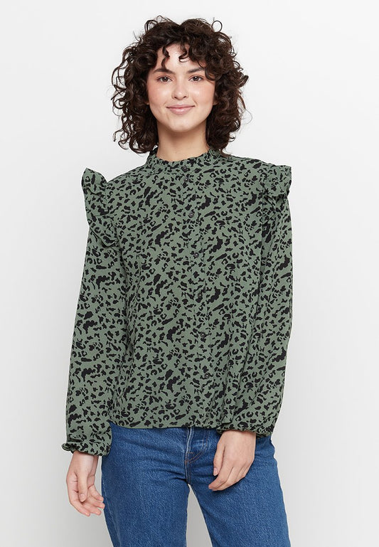 JDY VIBER L/S FRILL SHIRT WVN LO Green (ZZO1W8V11-M00) Women