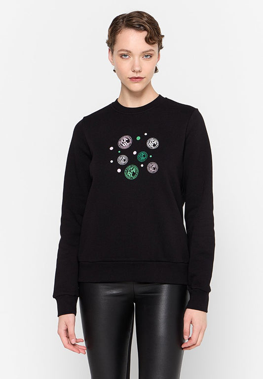 KARL LAGERFELD PLACED PRINT SWEATSHIRT Black (ZZO2Q1632-Q00) Women