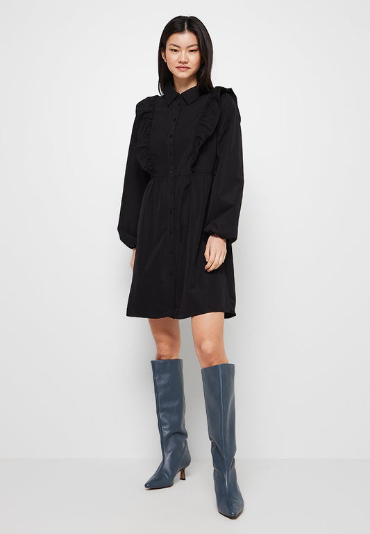 JDY LUNA L/S FRILL SHIRT DRESS WVN LO (ZZO1TLB30) Women