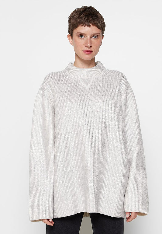 Filippa K Silver Rib Oversized Sweater White (ZZO20GJ47-A00) Women
