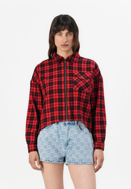 DKNY LONG SLEEVE ZIP FRON Mottled Light Red (ZZO200K15-Q00) Women
