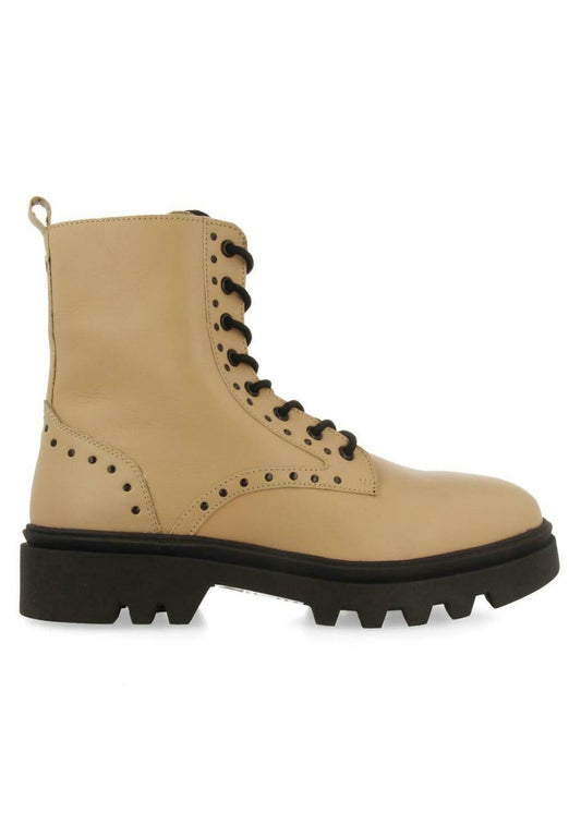 Gioseppo Ankle Boot Black TIPO BIKER with Laces Y TACHUELAS EN PLATEADO with PISO TRACK EN CARAMELO Y Black for HACHIVILLE Nude (G5211N04A-J11) Women