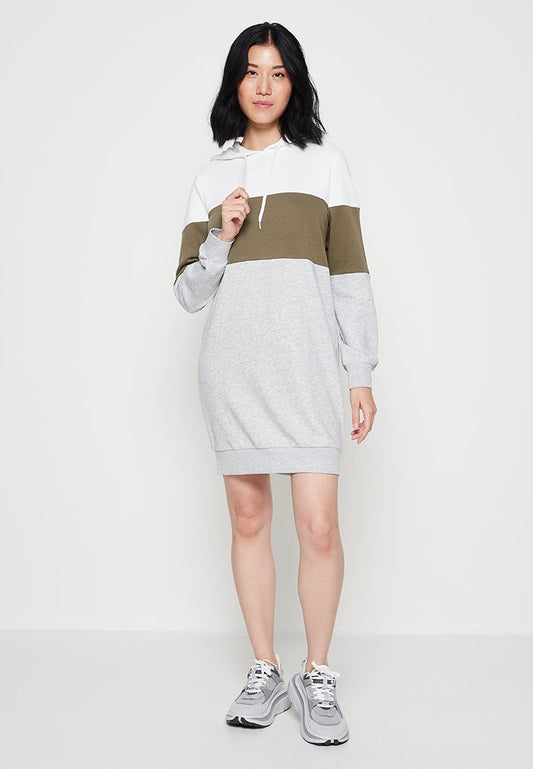 ONLY ONLBLOCK L/S DRESS CS SWT Mottled Light Grey (ZZO1KA311-C00) Women