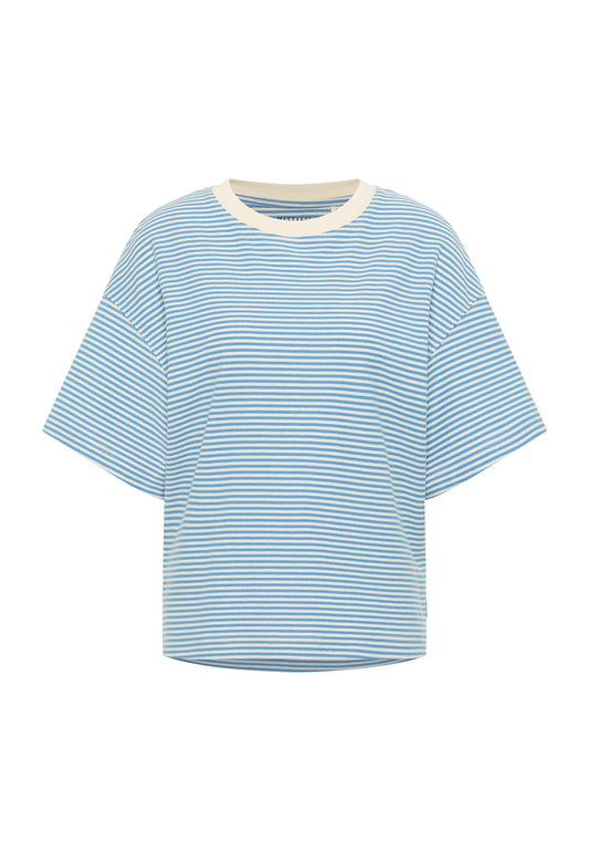Mustang Style Cynthia (1016149) Modern Basic Relaxed Fit T Shirt Light Blue (ZZO2Y9514-T00) Women