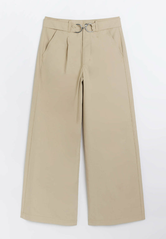 River Island belted wide leg trousers Beige (RI921A0JI-B11) Women