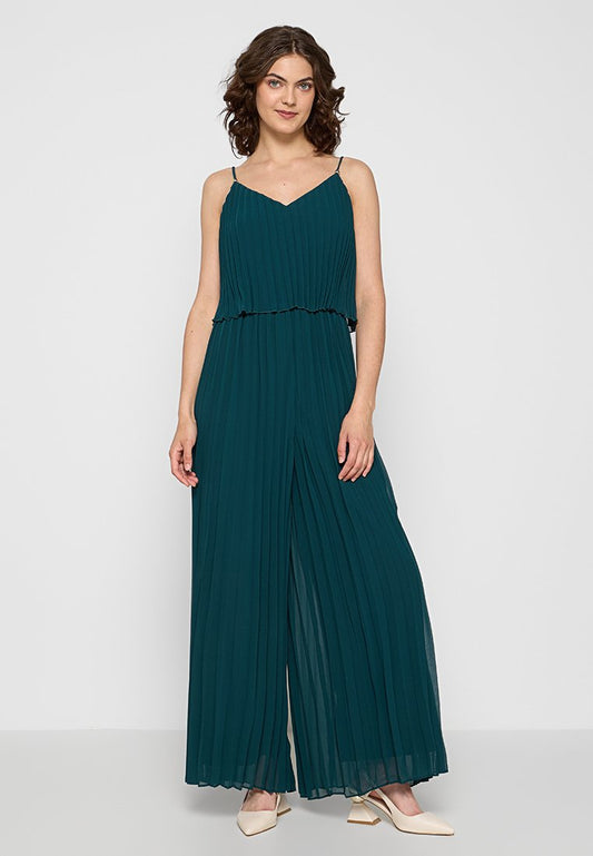 Apart Glamour plisse overall Dark Green (ZZO30SG77-M00) Women