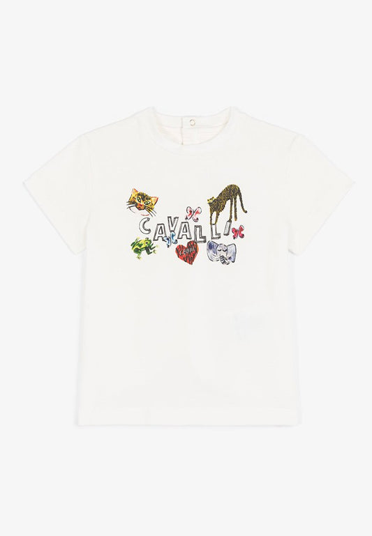 Roberto Cavalli Junior babyg t shirt jungle Beige (ZZO1RD176-B00) Kids