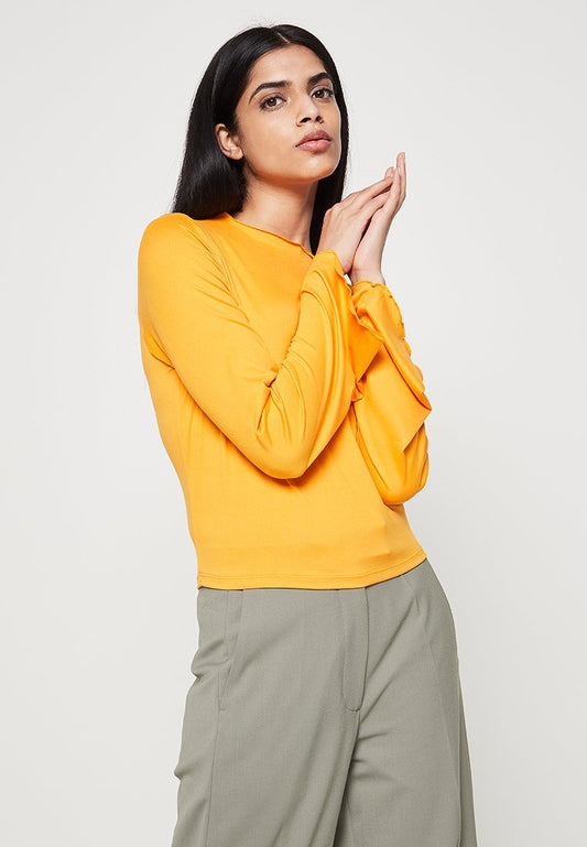 VILA BLOUSE CLOSED NECKLINE FEM KNIT PL100 Yellow (ZZO1K9T06-H00) Women