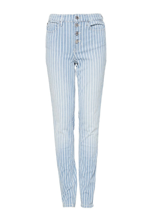 Guess HIGH WAIST TROUSERS, FOR , FIVE POCKETS, SKINNY, STRI Light Blue (ZZO1KV706-K00) Women