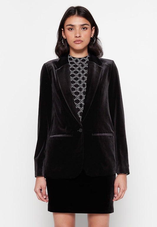 KARL LAGERFELD VELVET BLAZER Black (ZZO27YS10-Q00) Women