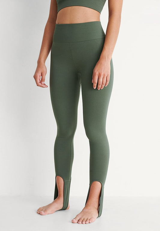 NA-KD Seamless Stirrup Leggings Olive (ZZO1JDTDK-N00) Women
