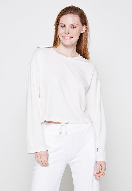 Noisy May NMDURU L/S Loose STRING TOP Off-White (ZZO1KAV01-A00) Women