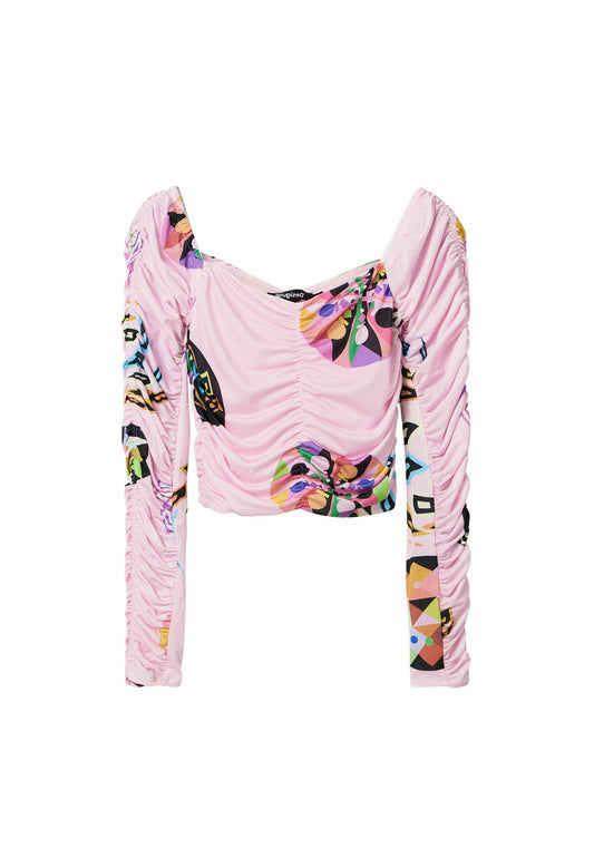 Desigual M. Christian Lacroix ruched blouse Multi-Coloured (DE121E0L8-T11) Women